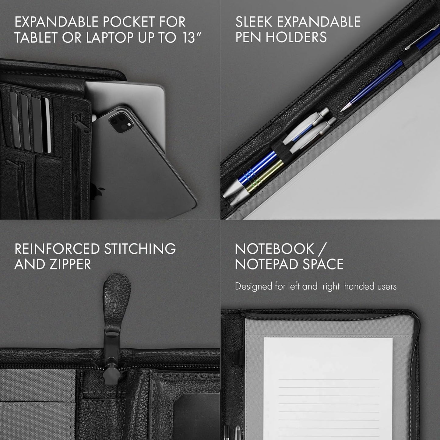 Professional Portfolio Zippered